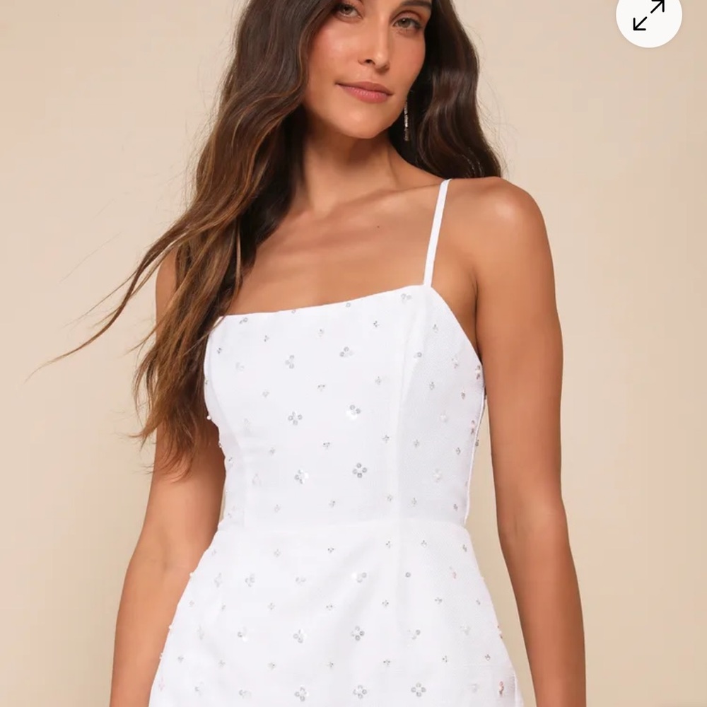 Lulu's White Floral Dress